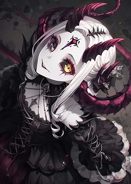 Anime Demon Girl with Horns