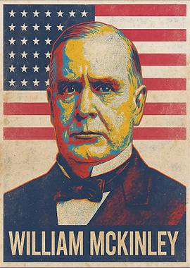 William McKinley Portrait with American Flag