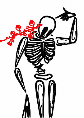Skeleton with Roses