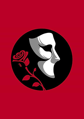 Phantom of the Opera Mask and Rose