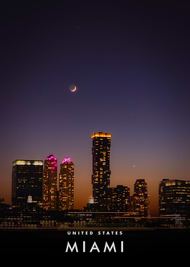Miami Skyline at Dusk
