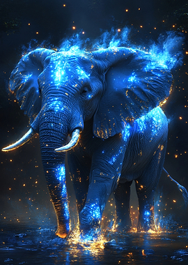 Electric Blue Elephant