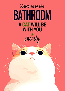 Bathroom Cat Sign