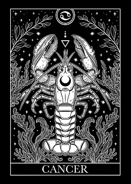 Cancer Zodiac Sign Tarot Card Illustration