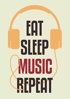 Music related art with motivational quote.