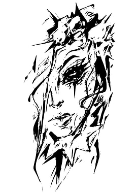 Abstract Black and White Portrait
