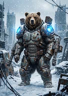Armored Bear in Post-Apocalyptic Winter