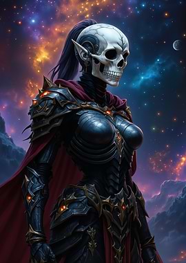 Skeletal Elf Warrior in Space