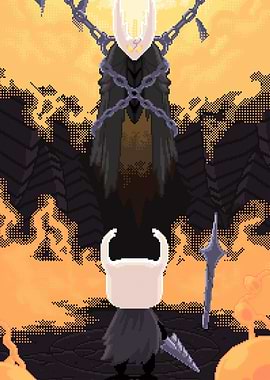 Hollow Knight Pixel Art Confrontation