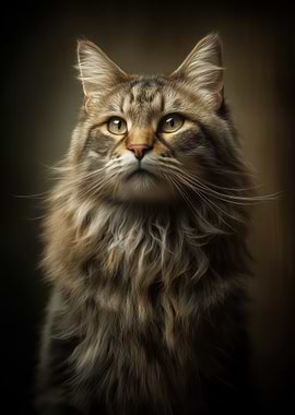 Majestic Brown Tabby Cat Portrait