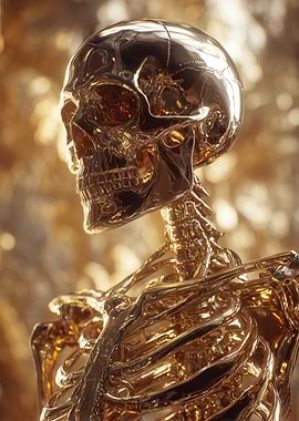 Golden Skull and Ribcage