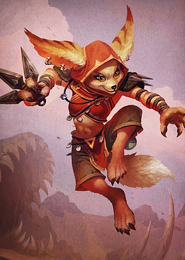 Fox-like Character with Shuriken