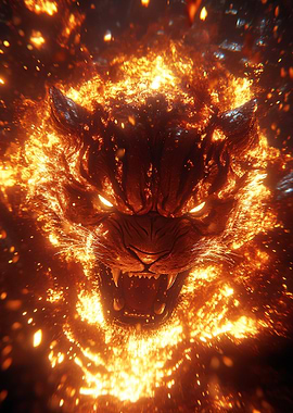 Fiery Tiger Head