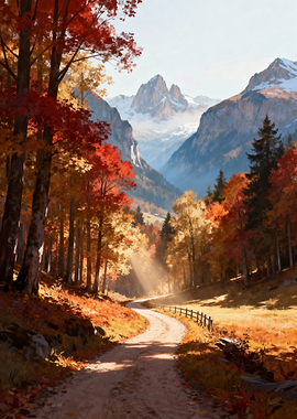 Autumn Mountain Road