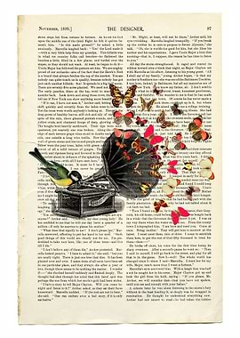 Vintage Gramophone with Butterfly Collage