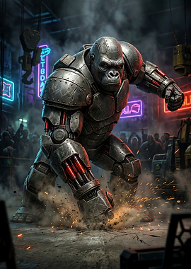 Cyberpunk Armored Gorilla