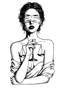 Blindfolded Woman Holding Scales of Justice