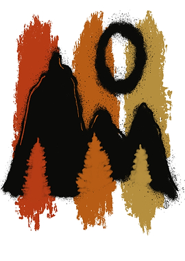 Mountain Landscape with Trees and Sun