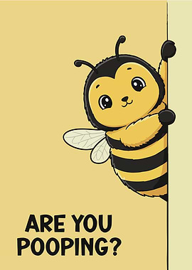 Cartoon Bee with Funny Question