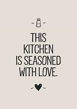 Kitchen Seasoned With Love Text Art