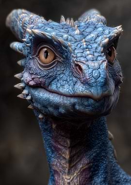 Blue Dragon head Portrait
