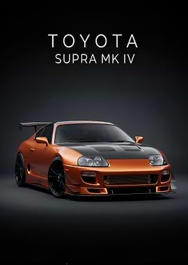 Orange Toyota Supra MK IV poster