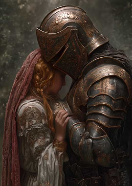 Knight and Maiden Embrace