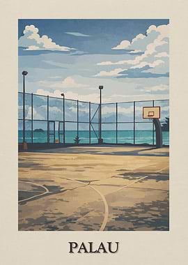 Palau Basketball Court by the Sea
