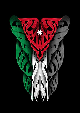 Jordan Flag Calligraphy Art