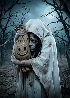 The Secret Memory - Creepy Zombie Child & Bloody Sack Art