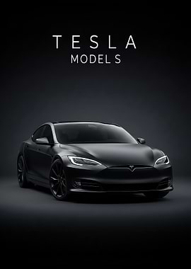 Tesla Model S Black poster