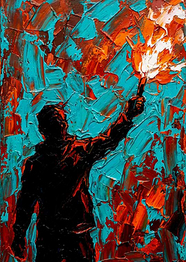 Torchbearer Abstract Painting