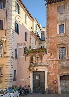 Rome street view with old buildings