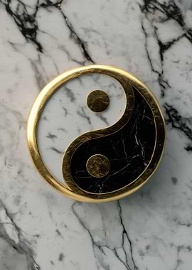 Marble Yin Yang Symbol