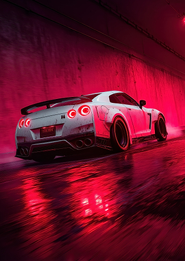 Nissan GTR in Red Tunnel