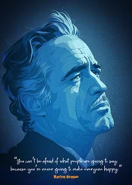 Marlon Brando Portrait with Quote