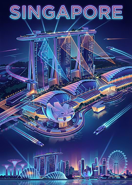Futuristic Singapore Cityscape
