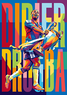 Didier Drogba Colorful Pop Art Portrait