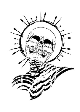Monochrome Skeleton with Halo