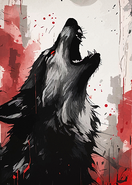 Howling Wolf Abstract Art