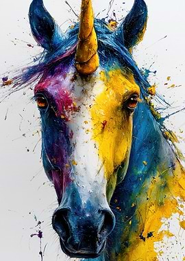 Colorful Unicorn Portrait