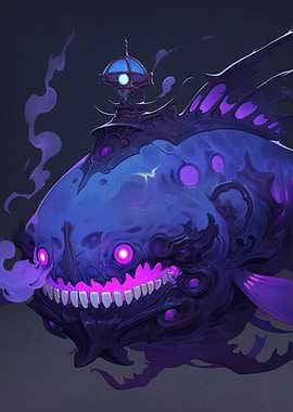 Fantasy Glowing Fish Creature