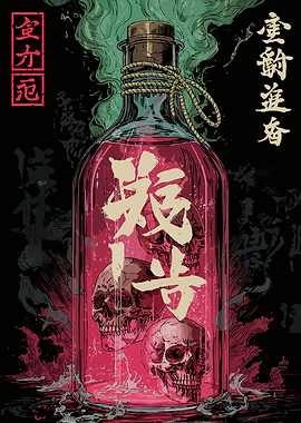 Dangerous Bottle Illustration