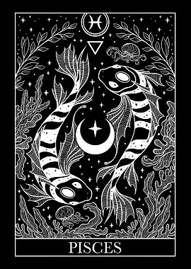 Pisces Zodiac Sign Tarot Card