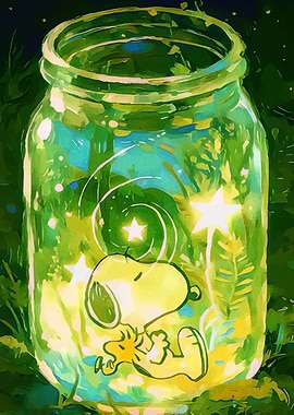 Snoopy and Woodstock in a Jar