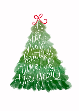 Christmas Tree Calligraphy Art