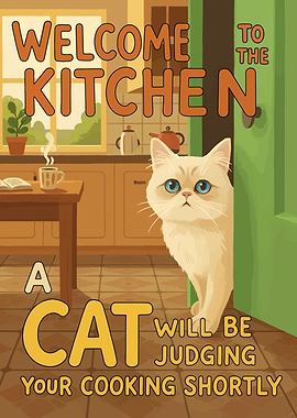 Welcome to the Kitchen Cat Poster