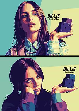 Billie Eilish Portrait with Dice