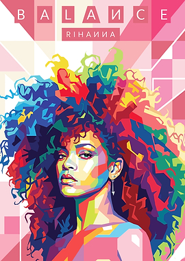 Rihanna Colorful Portrait
