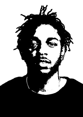 Kendrick Lamar Black and White Portrait